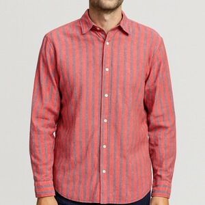 Bixby Nomad Mens XXL Short Sleeve Button Up Shirt Pink Blue Stripe